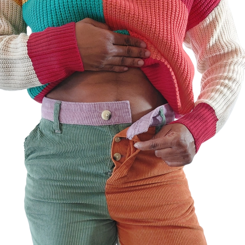 Asos Corduroy Color Block Button Fly Bermuda Shor… - image 5